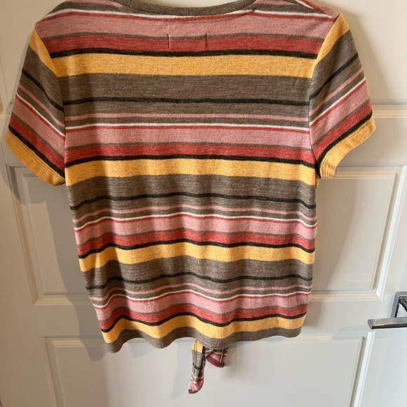 Madewell striped tee w/ tie in front. Large. - Picture 3 of 4